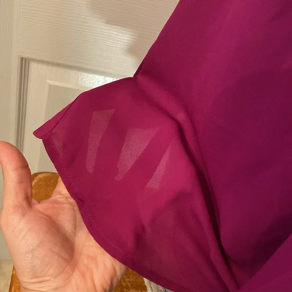 THE LIMITED Magenta Relaxed Long Sleeve Blouse NWT - Picture 9 of 14